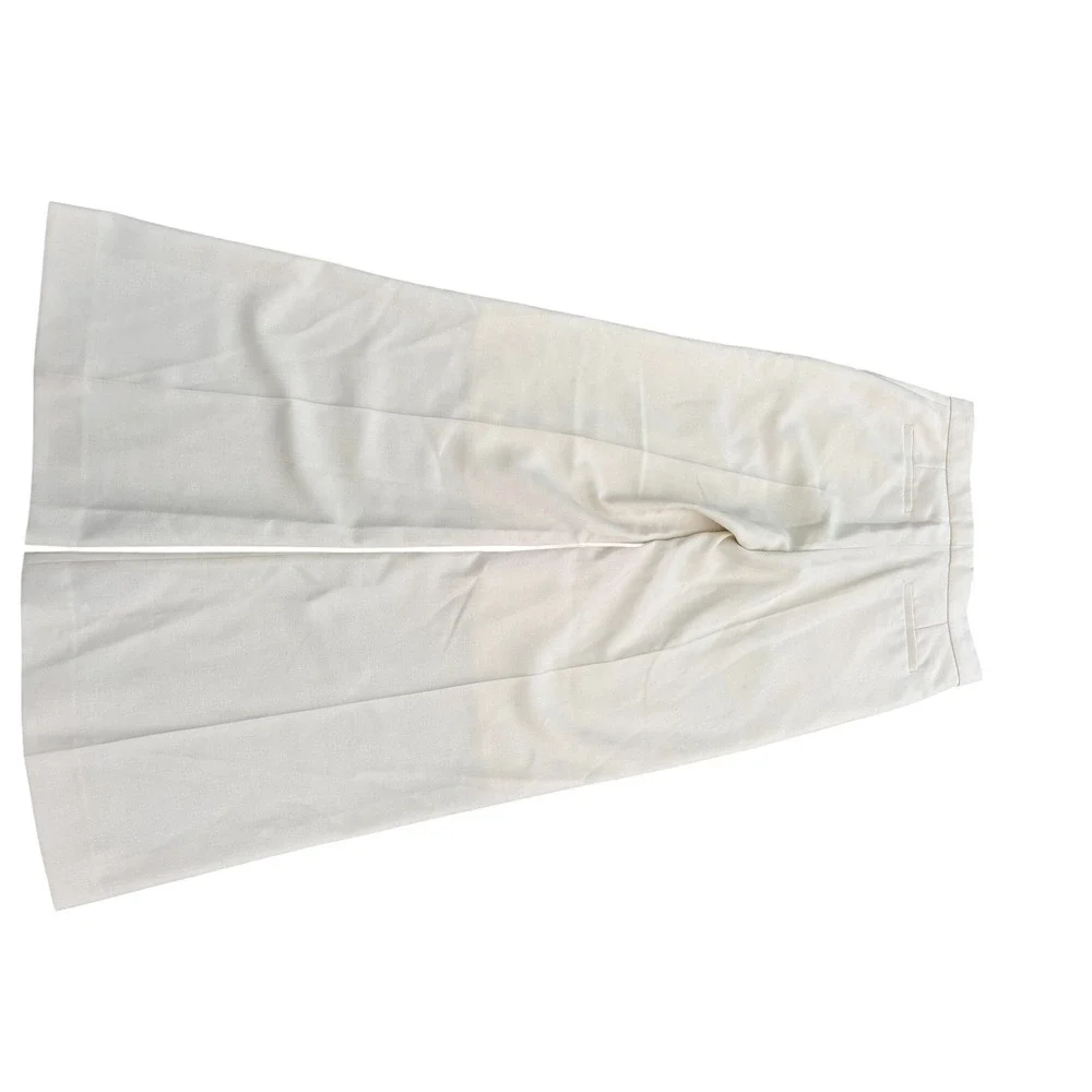 Sandro Paris Cream Off White Wide Leg Tailored Trousers Dress‎ Pants Womens 38